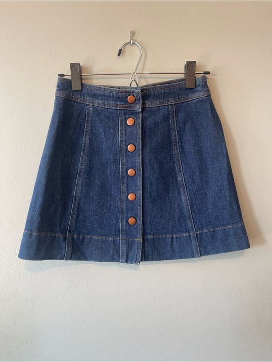 Madewell Dresses & Skirts - Madewell Dark Blue Denim Button-Front A-Line Mini Skirt (#001)